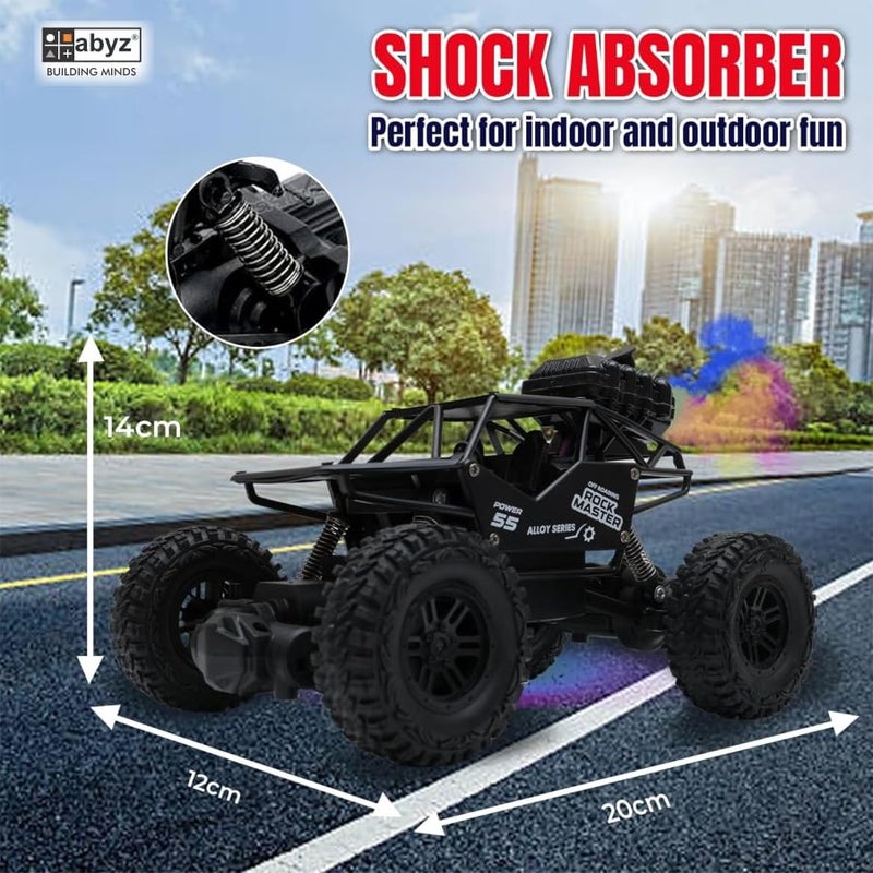 abyz Remote Control Rock Master/Crawler with Smoke, Monster Car for Kids Truck Climbing Toy (Black) - Image 4