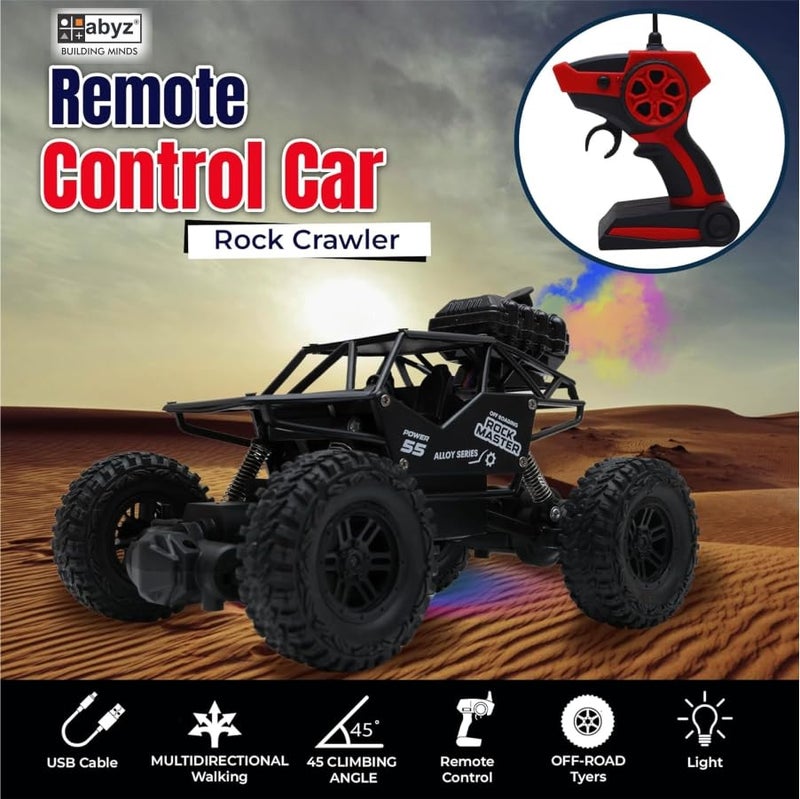 abyz Remote Control Rock Master/Crawler with Smoke, Monster Car for Kids Truck Climbing Toy (Black) - Image 2