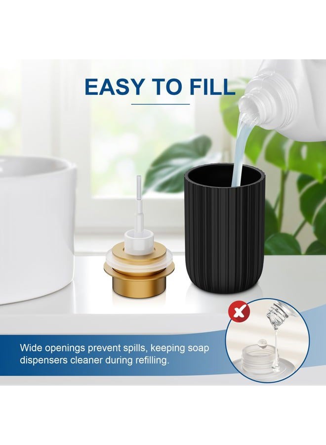 Dlirho Ceramic Foaming Soap Dispenser, 12 oz Bathroom Foam Hand Soap Dispenser, Refillable Lotion Soap Dispenser with Removable Pump for Kitchen Hand Wash Dispenser, Modern Home Decor (Black) - Image 2