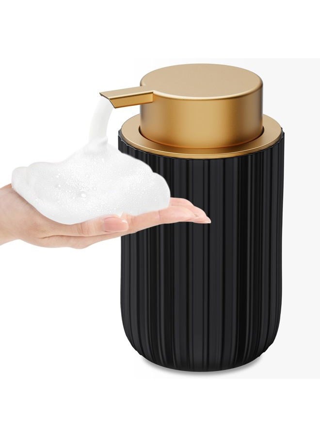 Dlirho Ceramic Foaming Soap Dispenser, 12 oz Bathroom Foam Hand Soap Dispenser, Refillable Lotion Soap Dispenser with Removable Pump for Kitchen Hand Wash Dispenser, Modern Home Decor (Black) - Image 1