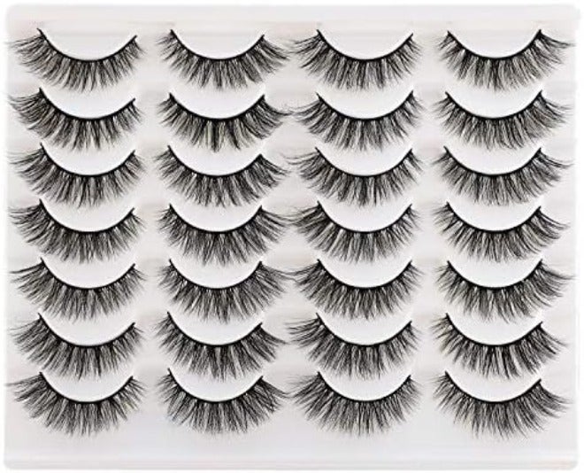 Newcally Lashes False Eyelashes Cat Eyes Wispy Natural Faux Mink Lashes 14 Pairs Pack Light Volume Short Fake Eye Lashes Multipack - Image 1