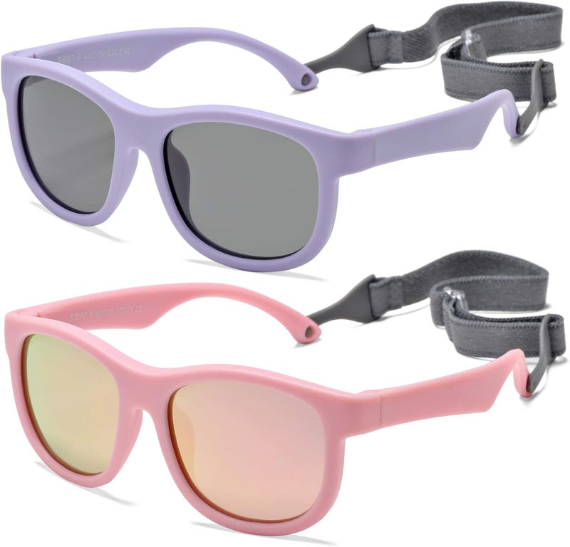 NULOOQ Flexible Polarized Baby Sunglasses with Adjustable Strap for Toddler Newborn Infant Age 0-24 Months - Image 1