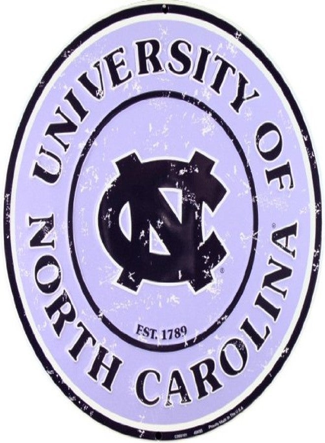 Hangtime University of North Carolina - UNC Tarheels 12 Inch Embossed Metal Nostalgia Circular Sign
