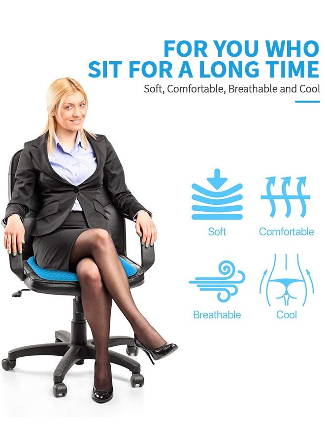 GROIC Gel Seat Cushion for Long Sitting, Car Plus Gel Seat Cushion, Double-Layer Chair Cushions for Office Chair and Truck Drivers, Back, Sciatica, Hip, Pressure Relief Honeycomb Breathable  - Image 3