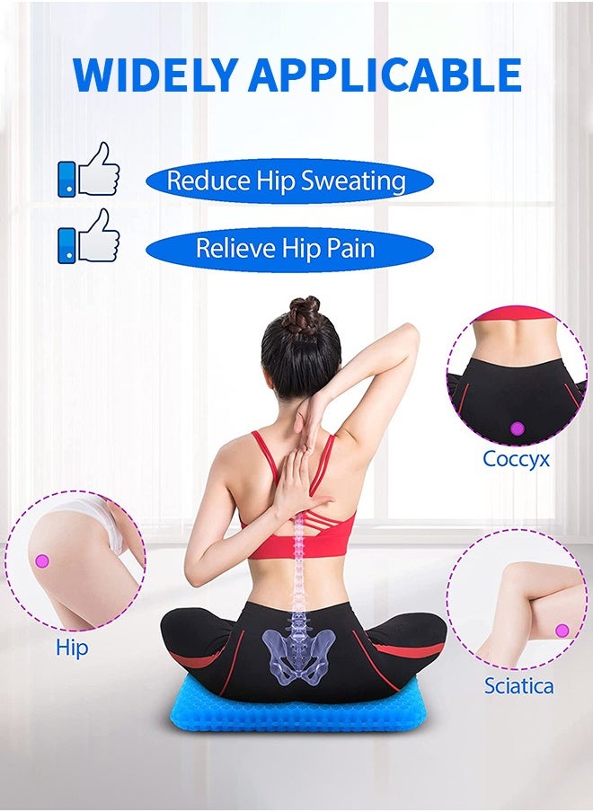 GROIC Gel Seat Cushion for Long Sitting, Car Plus Gel Seat Cushion, Double-Layer Chair Cushions for Office Chair and Truck Drivers, Back, Sciatica, Hip, Pressure Relief Honeycomb Breathable  - Image 5