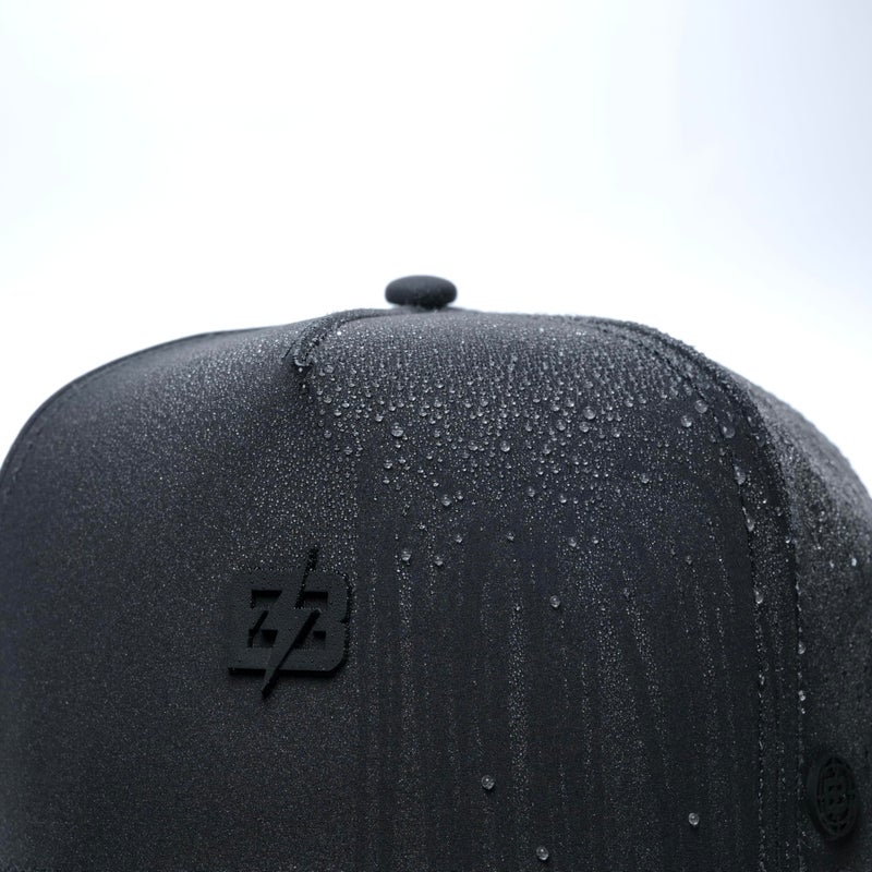 BRIMZ Golf Performance Hat - Tee Holder & Magnetic Brim - Breathable Sweat & Water Resistant Golfing Snapback Cap (B Logo - Black) - Image 5