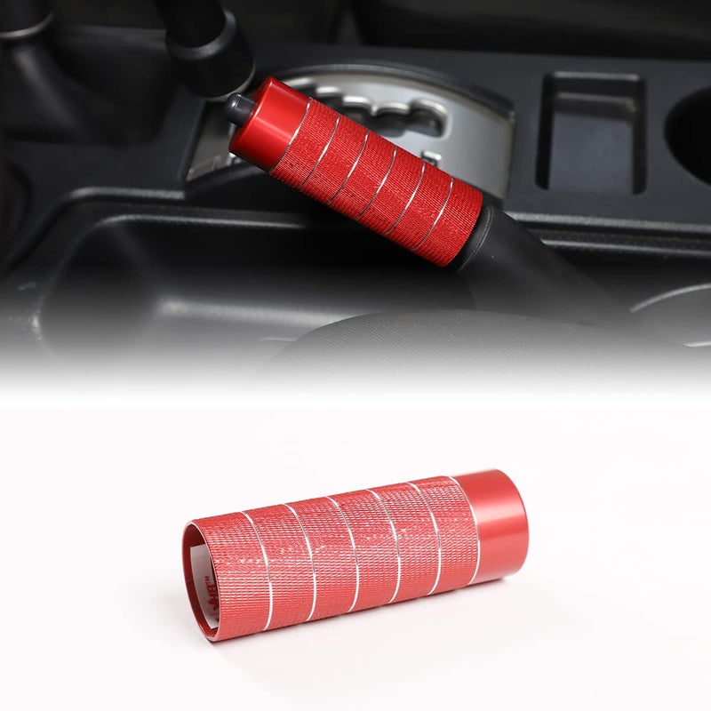 AUTOKAY Suitable for Toyota FJ Cruiser 20072021 Handbrake Cover Aluminum Alloy Handbrake Grips Cover Trim Interior Handle Brake Protection Red - Image 2