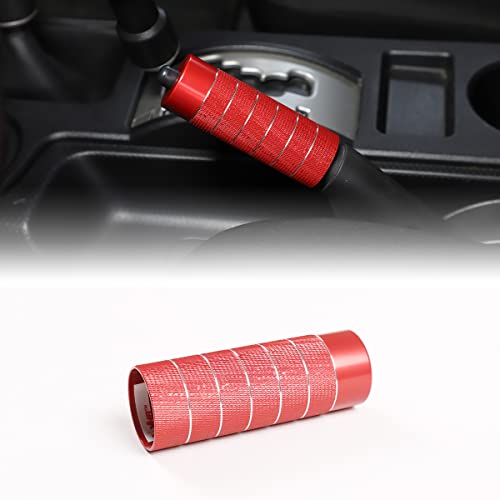 AUTOKAY Suitable for Toyota FJ Cruiser 20072021 Handbrake Cover Aluminum Alloy Handbrake Grips Cover Trim Interior Handle Brake Protection Red - Image 1