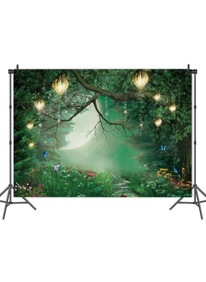 Qian 8x6ft Spring Enchanted Fairytale Forest Backdrop for Photography Mushroom Wonderland Photo Background for Newborn Baby Shower Photoshoot Children Birthday Party Decorations Banner - Image 1