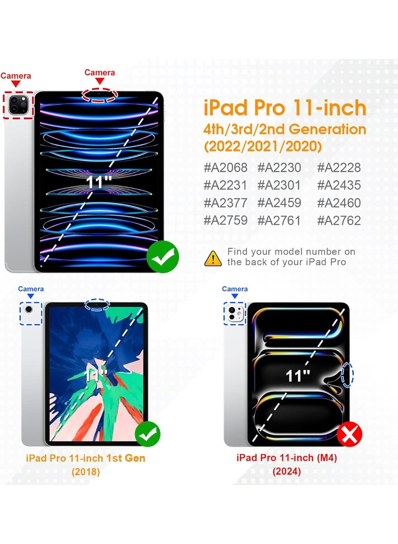 Case for iPad Pro 11 Case 2022/ 2021 /air4/air5 10.9 "/ ipad air6/air7 11" with Pencil Holder Premium Protective Case Cover with Soft TPU Back and Auto Sleep/Wake Feature for iPad Pro 11 comaptiple with (A2228 / A2231 / A2068 / A2230) , Pink - Image 5