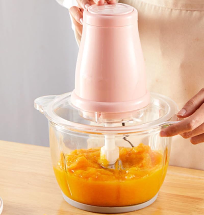 VBM خلاط لحم كهربائي VBM ABS مع وعاء لفرم الطعام الثقيل ومفرمة اللحم والخضروات وشرائح البصل وشرائح الثوم ومفرمة الطعام الكهربائية مع حاوية ABS سعة 2 لتر - Image 1