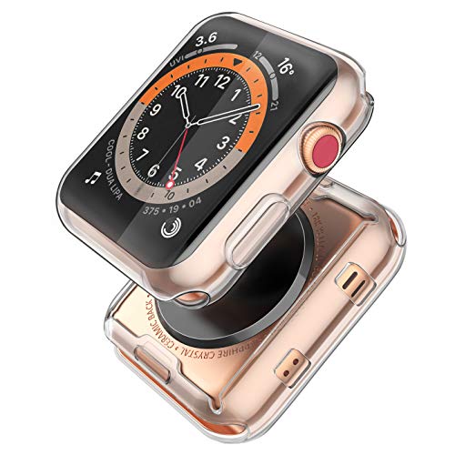 JULK [2-Pack] Julk 42mm Case for Apple Watch Series 3 Series 2 Screen Protector, Overall Protective Case TPU HD Ultra-Thin Cover for iWatch, 2 Transparent - Image 1