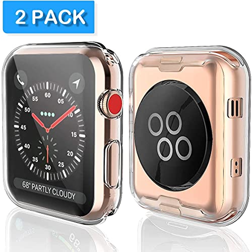 JULK [2-Pack] Julk 42mm Case for Apple Watch Series 3 Series 2 Screen Protector, Overall Protective Case TPU HD Ultra-Thin Cover for iWatch, 2 Transparent - Image 2