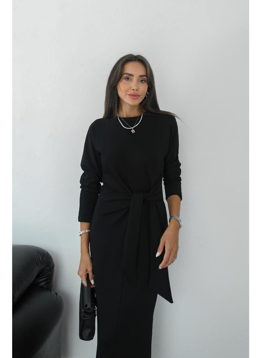 Havoş Black Star Front Tie Dress  - Image 4