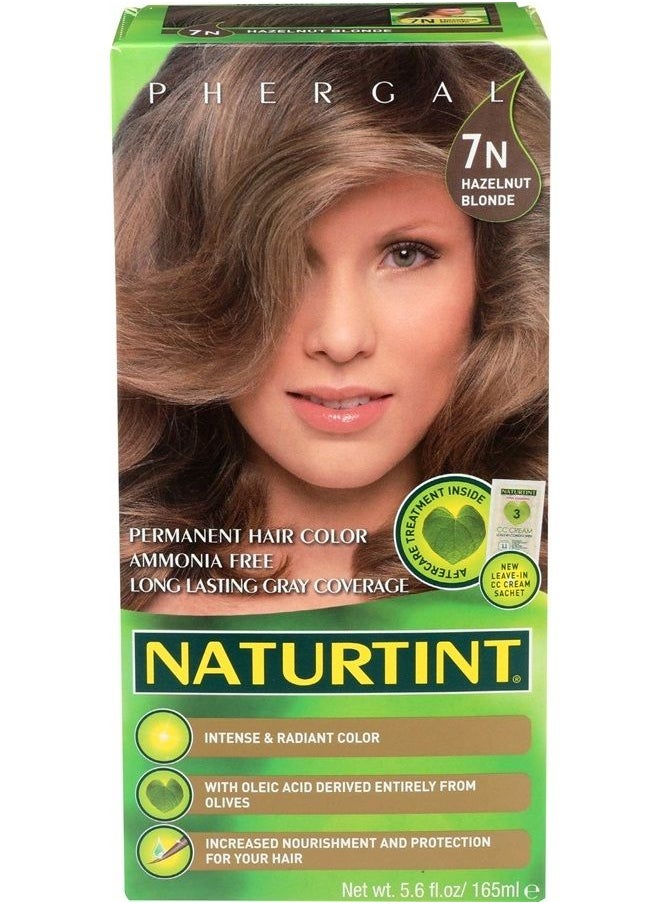 NATURTINT Permanent Hair Color 7N Hazelnut Blonde (Pack of 1), Ammonia Free, Vegan, Cruelty Free, up to 100% Gray Coverage, Long Lasting Results 