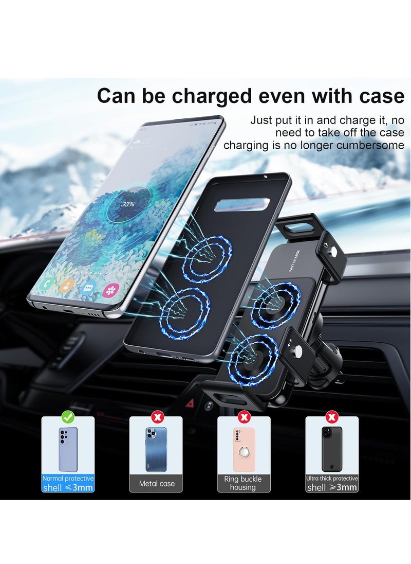 Generic - New Generation Scalable and Rotatable 15W Dual Coil Mobile Phone Wireless Car Charger,for Samsung Galaxy Z fold flip S Note Apple iPhone 8~16 Google Pixel 4~9 Compatible with 90% of Car Vents - Image 1