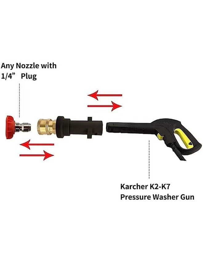 Pressure Washer Gun Adapter with 1/4 inch Quick Connect Fitting and 5 Pack Spray Nozzle Tips Sets Multiple Degrees Brass Female Pressure Washer Accessories Compatible Karcher K2, K3, K4, K5, K6, K7 - Image 5