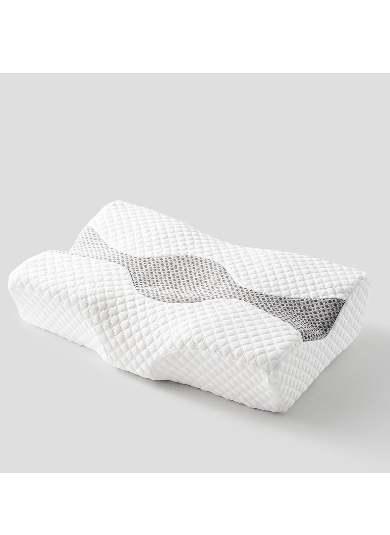 LINSY HOME LINSY HOME Foam Pillow – Quick Rebound Memory Moam Pillow for Correct Sleep Posture, Cooling Neck Pillow, Orthopedic Pillow, Protective Inner Sleeve , Medical Pillow with Washable Soft Pillowcase, White Color, Size 61L*41W*12H cm  - Image 1