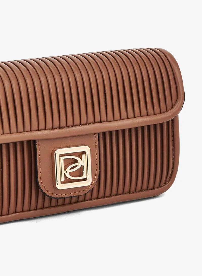 Paprika TAN Pleated Crossbody Bag With Chain Strap for Women | Best Price UAE