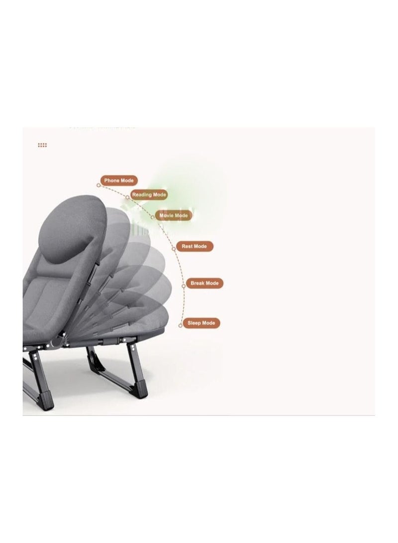 Yameem Modern Simple Portable Folding Beds Office Bedroom Nap Single Bed Home Furniture Hospital Accompanying Bed Outdoor Marching Bed 5 Gear Backrest Adjustable Recliner Bed - Image 4