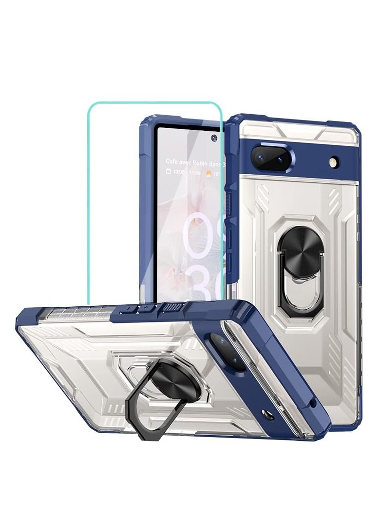 KASTWAVE Case for Pixel 6A with Screen Protector, Protective Shock Resistant TPU Bumper Scratch Magnetic Kickstand Lightweight Rugged Hard Cover for Google Pixel 6A - Image 1