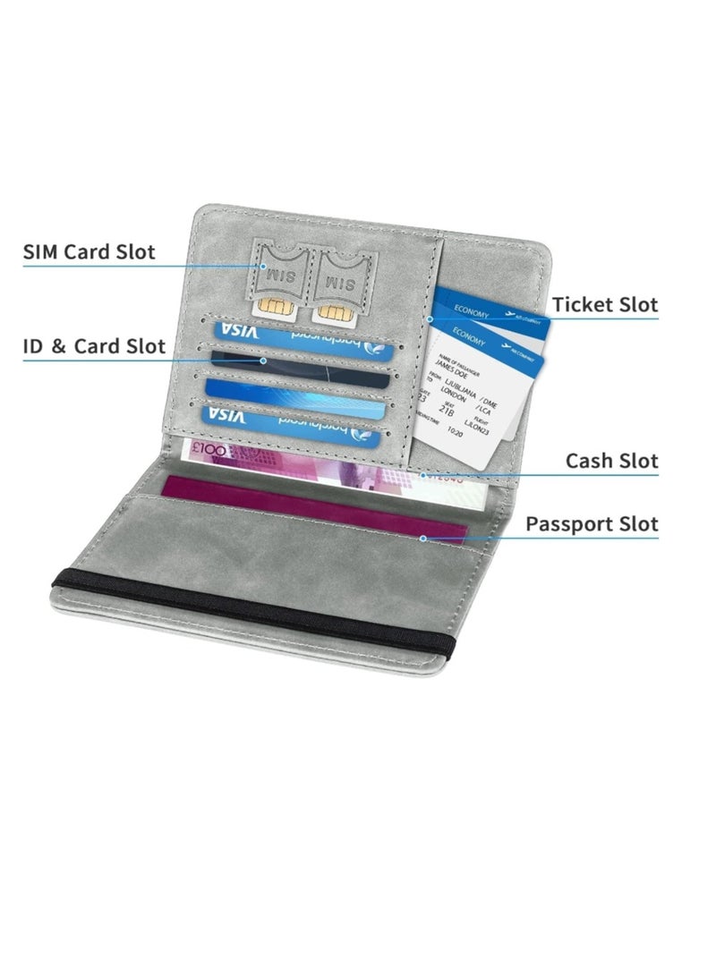 OASIS-TH Passport Holder Cover Wallet RFID Blocking PU Leather Travel Document Holder, Card Case Travel Accessories for Women Men  - Image 4