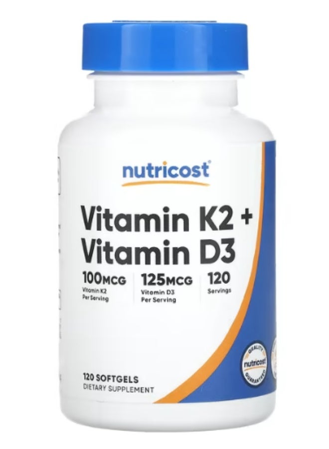 نوتريكوست، فيتامين ك2 + فيتامين د3، 120 كبسولة هلامية