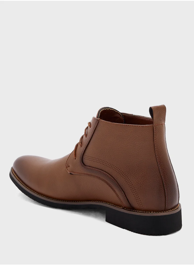 Robert Wood Welt Detail Formal Lace Up Boots