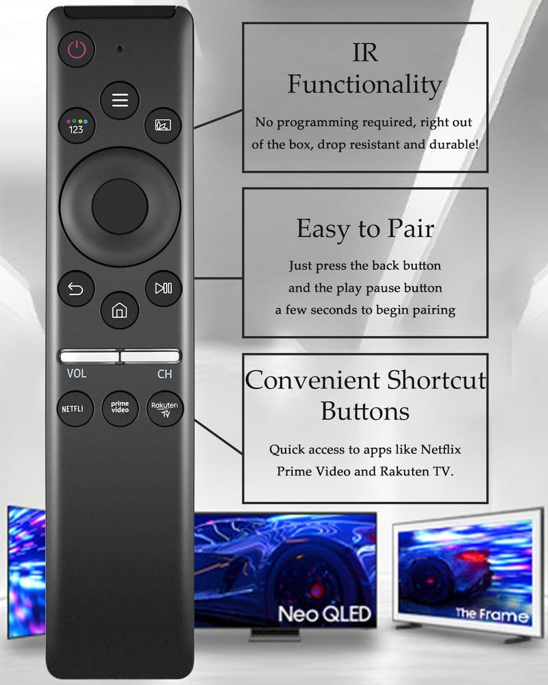 AZMKIMI New Universal Remote Replacement for Samsung Smart TV remotes LCD LED UHD QLED TVs, with 3 Hotkeys Buttons (IR-1316-2PCS) - Image 4
