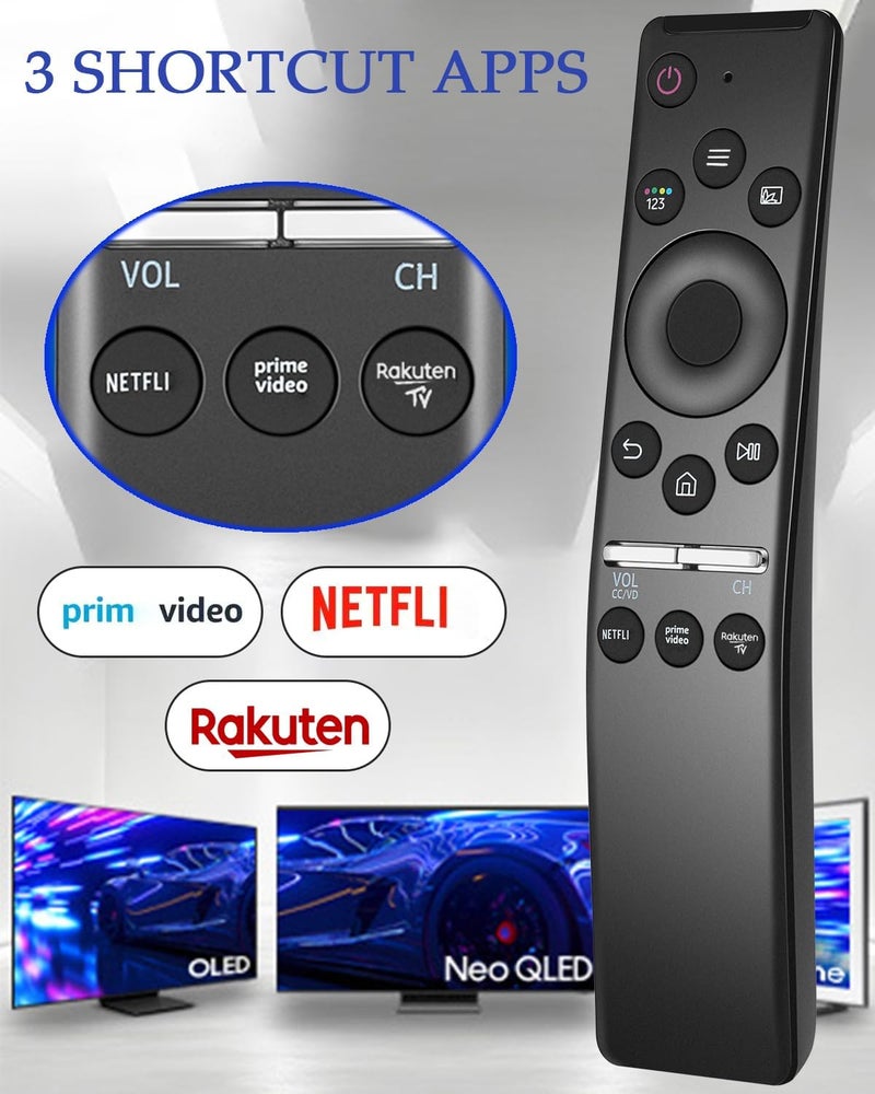 AZMKIMI New Universal Remote Replacement for Samsung Smart TV remotes LCD LED UHD QLED TVs, with 3 Hotkeys Buttons (IR-1316-2PCS) - Image 1