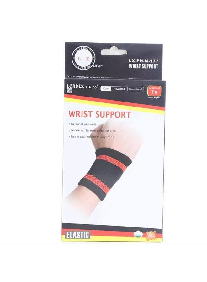 Lordex Wrist Support, Wrist Protection Elastic Pad- Black and Red - Image 2
