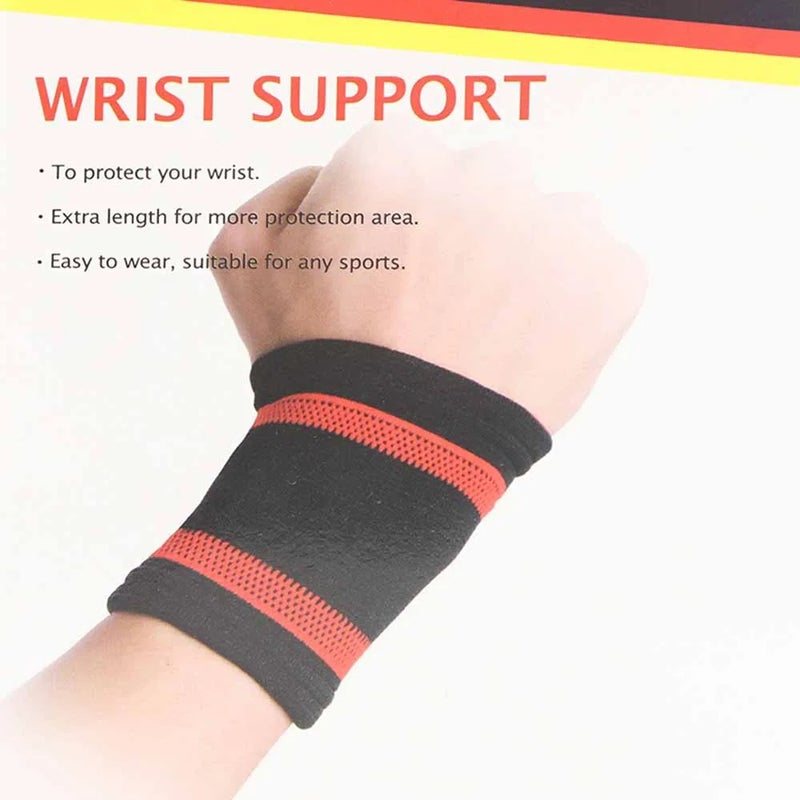 Lordex Wrist Support, Wrist Protection Elastic Pad- Black and Red - Image 1