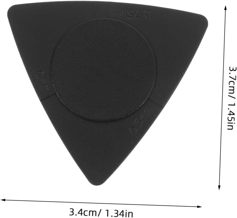 20pcs Triangle Guitar Picks Black Abs Material Folk Guitar Accessories with Slip Surface Thin to Heavy Gauge - Image 2
