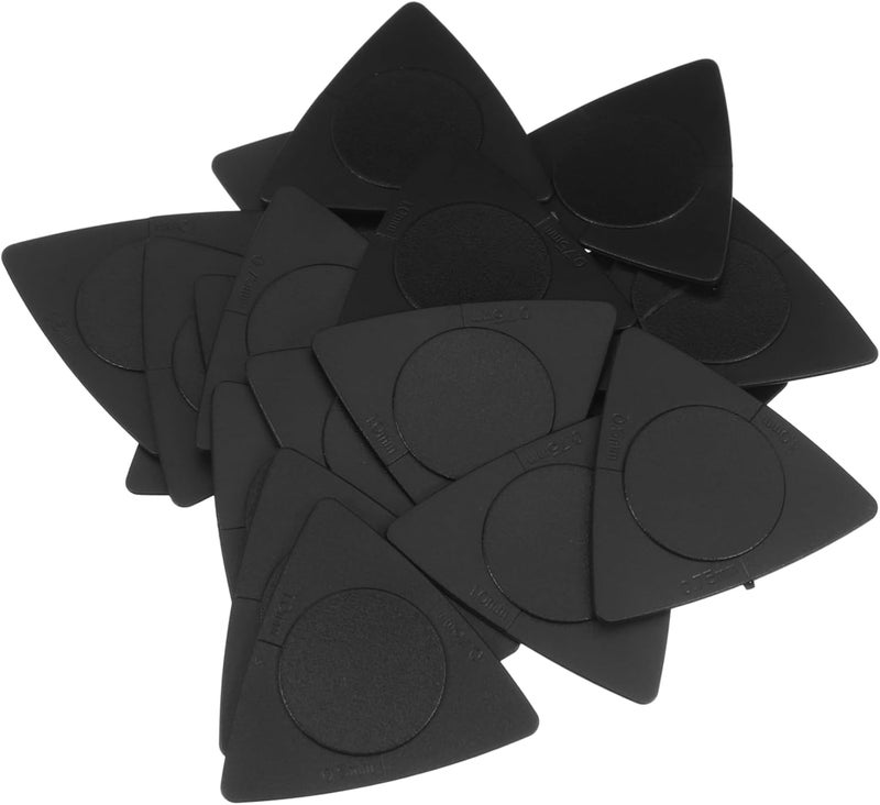 20pcs Triangle Guitar Picks Black Abs Material Folk Guitar Accessories with Slip Surface Thin to Heavy Gauge - Image 1