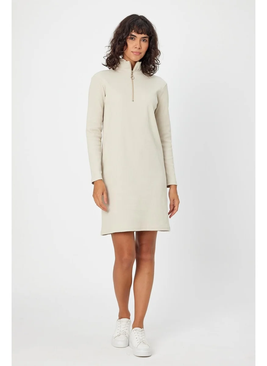 Alexander Gardi Alexandergardi Stand Collar Zippered Tunic Dress (B22-21501)