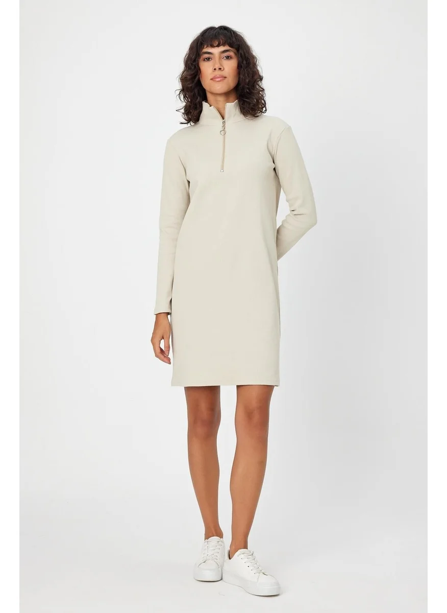 Alexander Gardi Alexandergardi Stand Collar Zippered Tunic Dress (B22-21501)