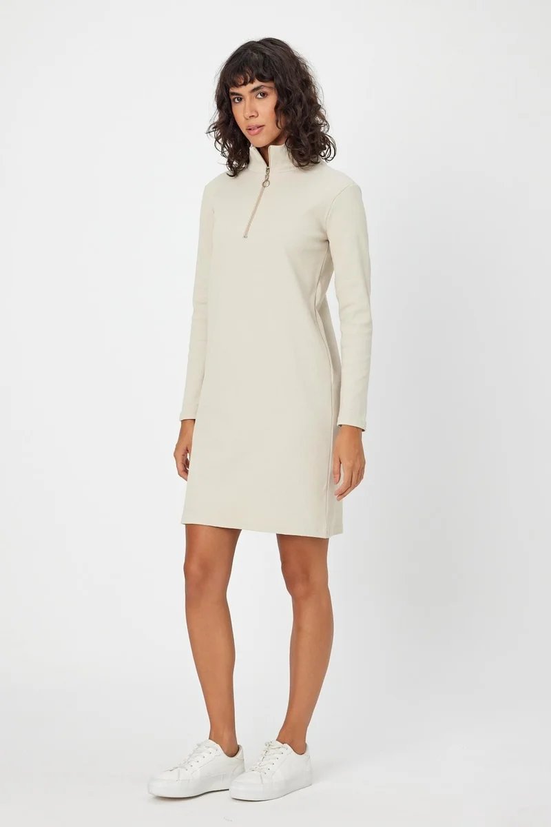 Alexander Gardi Alexandergardi Stand Collar Zippered Tunic Dress (B22-21501)