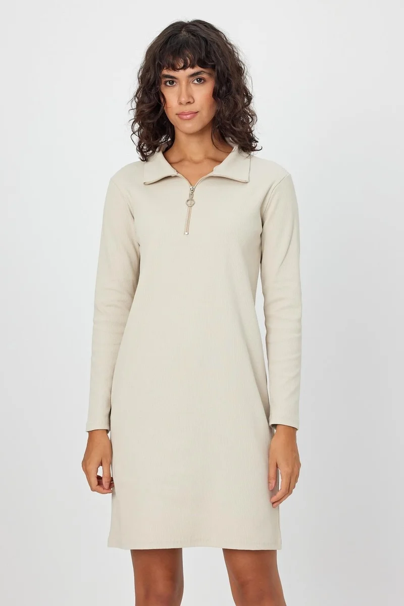 Alexander Gardi Alexandergardi Stand Collar Zippered Tunic Dress (B22-21501)