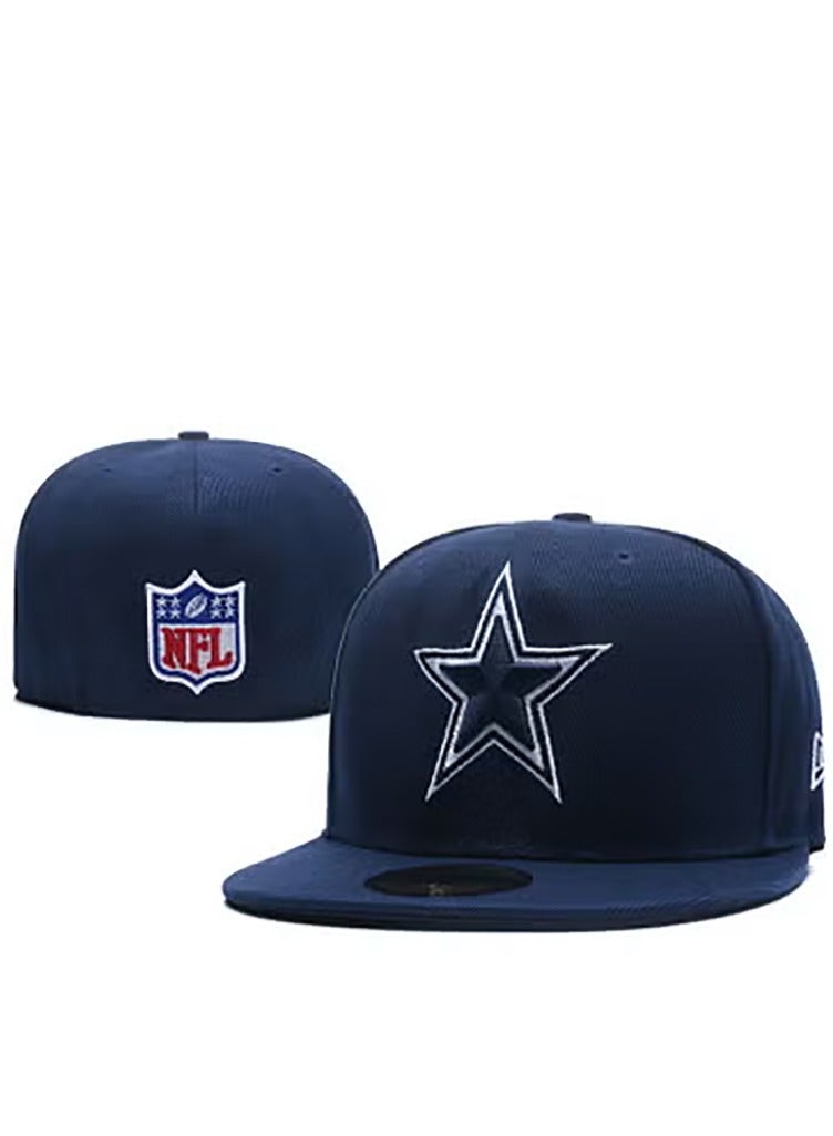 NEW ERA NFL Dallas Cowboys Star Logo Navy Blue Flat - Brim Baseball Cap, 56.8cm 