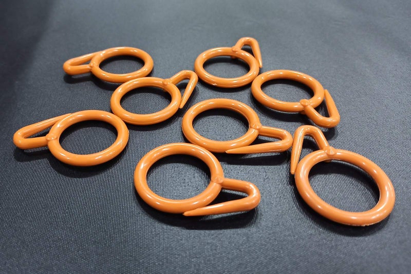 FAPBADRI Plastic Curtain Rings for Windows Curtains, Door Curtains, Bathroom Curtains and Other Multipurpose Usage - Colour: Orange - 20 Pieces - Image 1