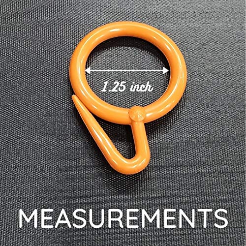 FAPBADRI Plastic Curtain Rings for Windows Curtains, Door Curtains, Bathroom Curtains and Other Multipurpose Usage - Colour: Orange - 20 Pieces - Image 2