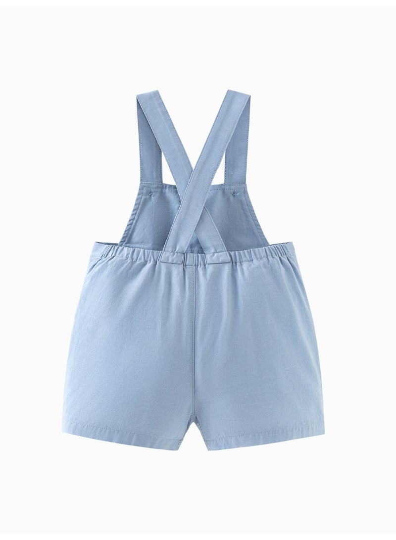 mini bala Boys Toddler Casual Adjustable Strap Button - Detailed Pocketed Overalls Soft Breathable Lightweight Comfortable Summer New Style Cute Daily Wear Children's Fashion Overalls - Image 4