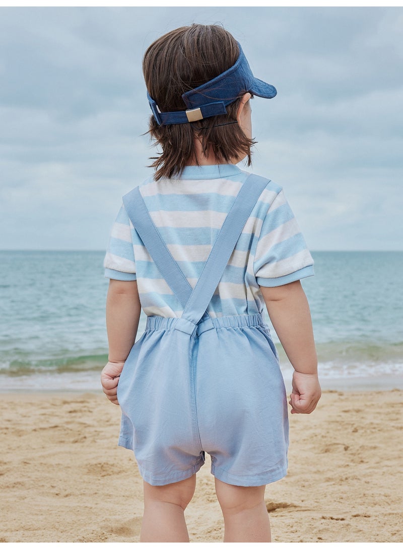 mini bala Boys Toddler Casual Adjustable Strap Button - Detailed Pocketed Overalls Soft Breathable Lightweight Comfortable Summer New Style Cute Daily Wear Children's Fashion Overalls - Image 2