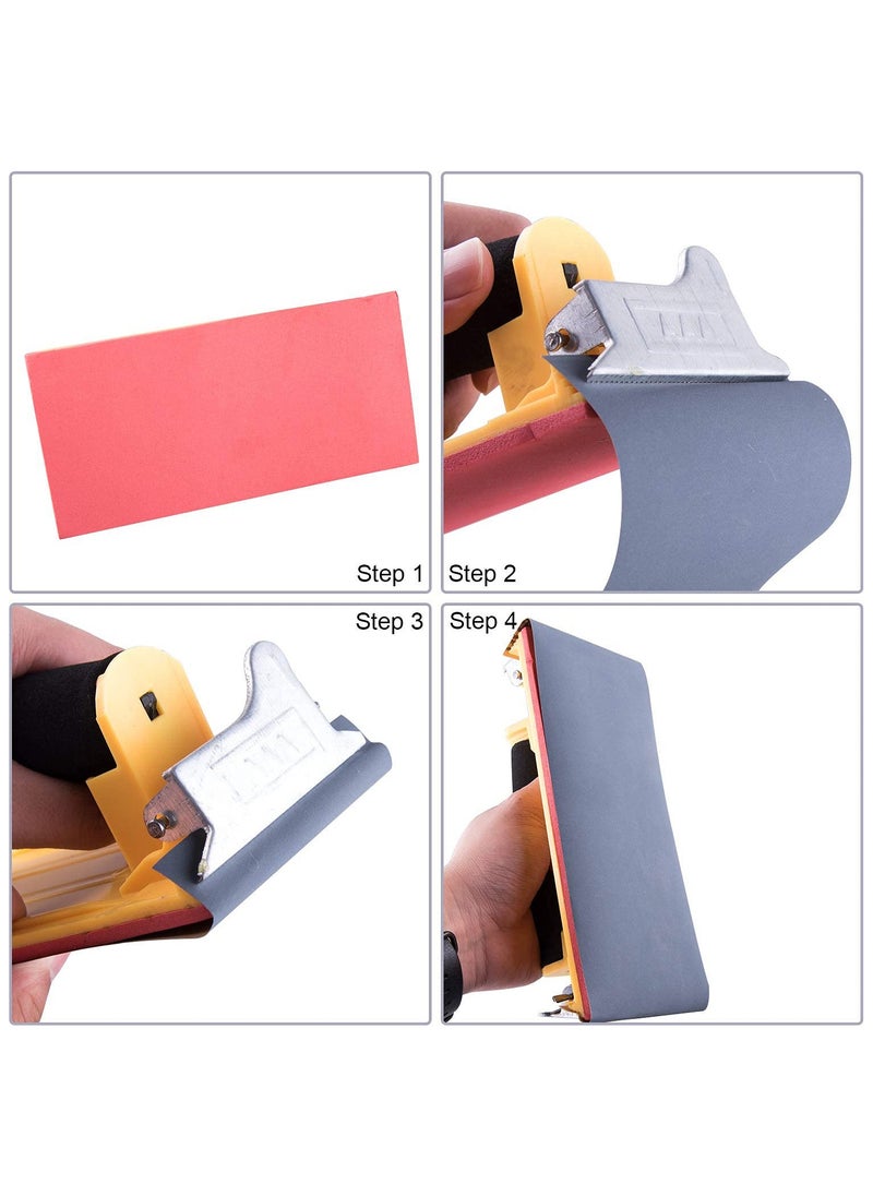 Generic 50 Pcs, Wet and Dry Sandpaper with Sanding Block Sander for Wood Furniture Finishing, Metal Sanding and Automotive Polishing 120 to 800 Assorted Grit Sanding Paper  - Image 2