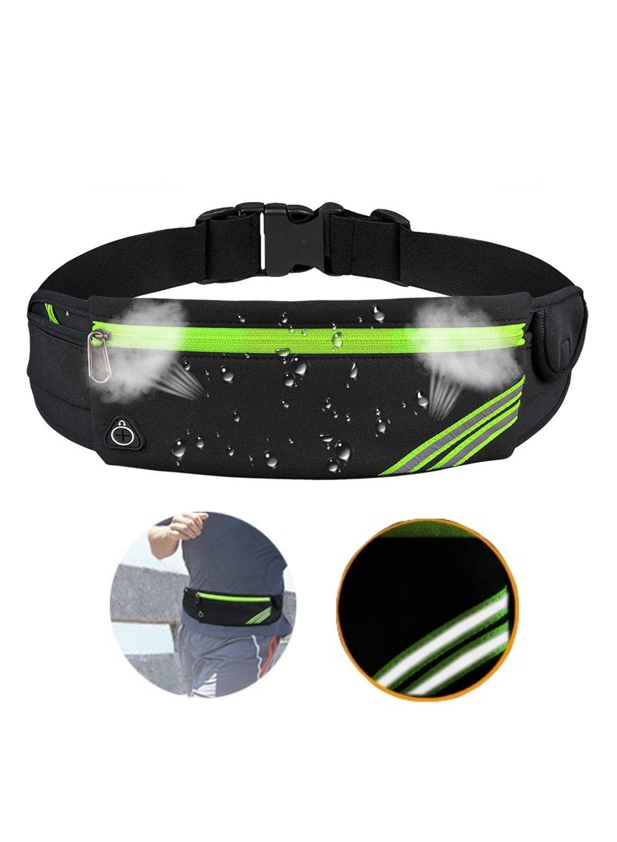 Running waist bag, outdoor sports waist bag, night running reflective belt, waterproof small capacity waist bag, coin purse, key bag, anti-theft mobile phone bag