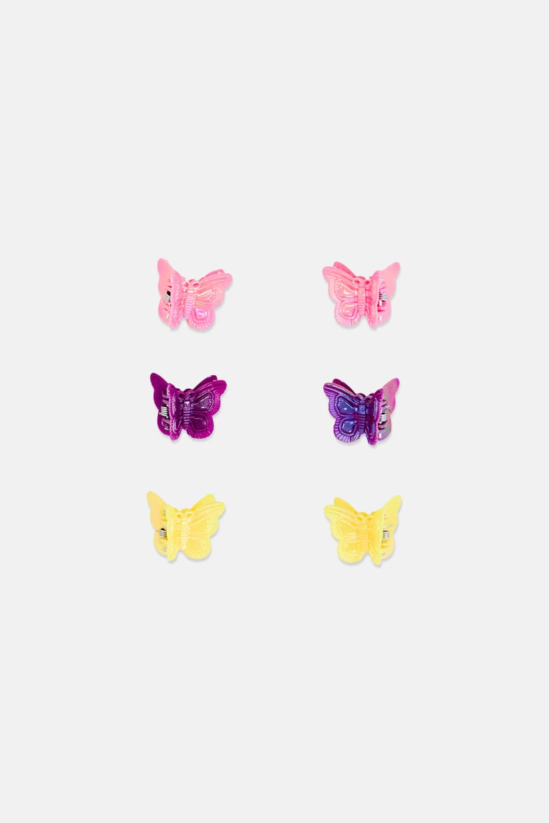 Expressions Women 6 Pieces Mini Butterfly Claw Clips, Multicolor - Image 2