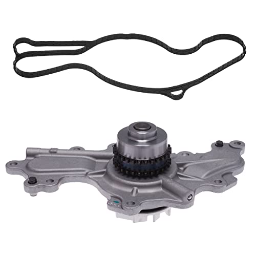 AUQDD AW6348 Water Pump Kit (W/Double-Row Sprocket;For 3.5L/3.7L) Fit For 2012-2018 Ford Edge Flex Explorer Taurus /2013-2016 Lincoln MKS MKZ,12-18 MKT MKX (Replace # 252-955 19326227 AA5Z8501C) - Image 1