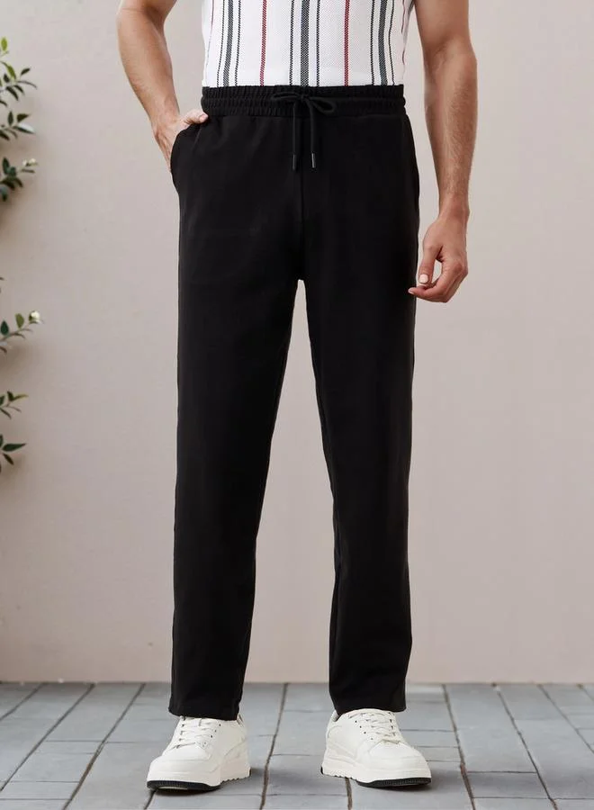 Straight Fit Pants with Drawstring Closure, Pocket and Flexicomfort Waistband