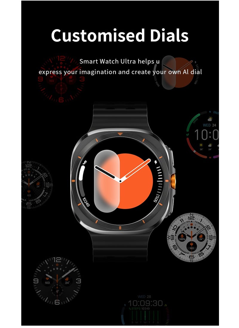 Generic - For Samsung Galaxy Watch 7 Ultra GPS NFC Compass Smart Watch, Outdoor Sport Man AMOLED 466*466 Galaxy Watch 6 Upgraded Smartwatch(White) - Image 1