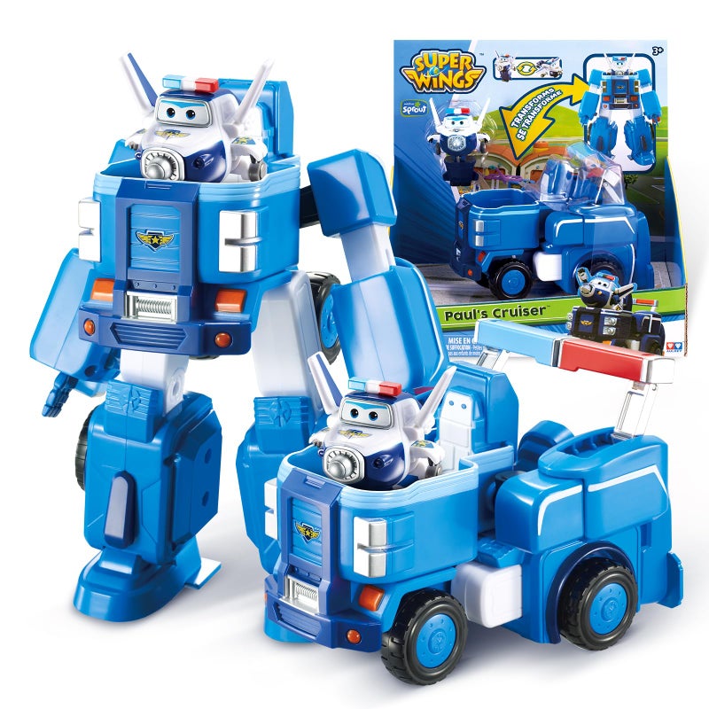 Super Wings Transformable Toys 7 Paul Robot Suit and 2 Scale Transforming Paul Mini Action Figure2in1 Mode Vehicle and RobotFire Truck Toy Vehicle Playset for Kids 3Gifts for Boys and Girls - Image 3